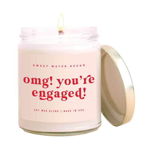 Sweet Water Decor - OMG! You're Engaged! Soy Candle - Clear Jar - 9 oz